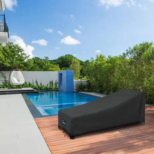 Vista 6 de SIRUITON 2 fundas para tumbonas para exteriores, resistentes, impermeables y resistentes a los rayos UV, para patio, piscina al aire libre, fundas