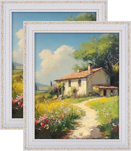 Vista 71 de eletecpro 8x10 Vintage Picture Frame, Glass Cover, Gold, 2-Pack Dorado