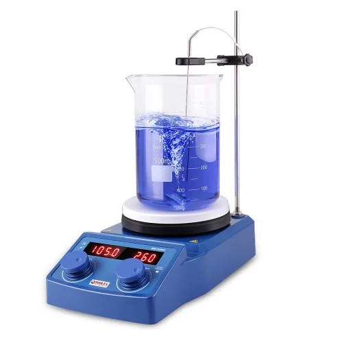 Vista 2 de Soporte de agitador magnético, soporte de metal científico de cuatro E ajustable en altura para sensor de temperatura