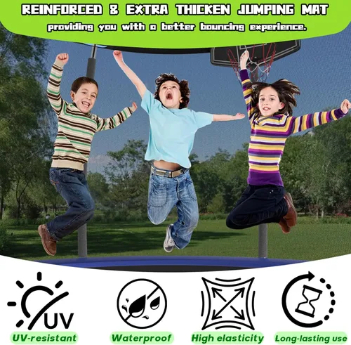 Vista 7 de Tranpoline 10FT 12FT 14FT 16FT Tranpoline for Kids with Safety Enclosure Net Recreational Tranpoline for Adults ASTM Approval Backyard Outdoor