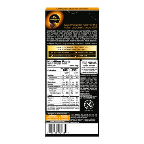 Vista 2 de Perugina Barra de naranja de chocolate oscuro, 3 onzas (paquete de 12)