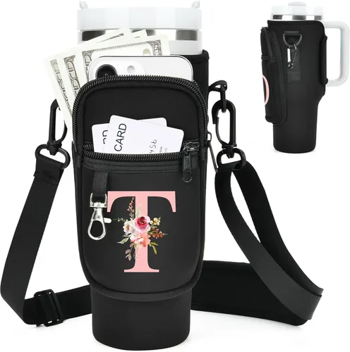 Vista 36 de Initial Water Bottle Holder with Strap for Stanley Cup Accessories 40 oz Tumbler/Simple Modern Tumbler Bag, Water Bottle Carrier Bag with Strap for