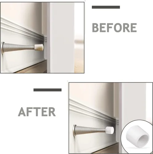 Vista 4 de 20 tapones de puerta de 0.39 pulgadas de repuesto de punta de goma, puntas de parachoques de puerta, tapas de tope de puerta para protección