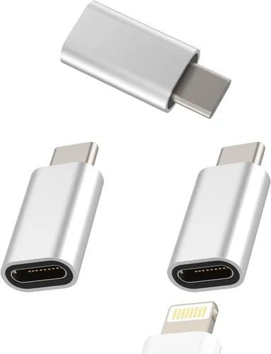 Vista 11 de Paquete de 3 adaptadores USB C macho a compatible con Lightning hembra, compatible con Apple iPhone15 Pro Max Plus iPad Pro Air Mini para Galaxy