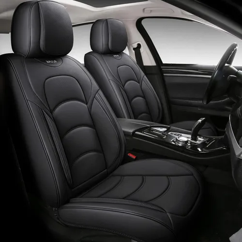 NS YOLO Fundas de Asiento de Automóvil de Cobertura Completa Ajuste Universal para Automóviles SUVs Camionetas Pick-up con Cuero Sintético