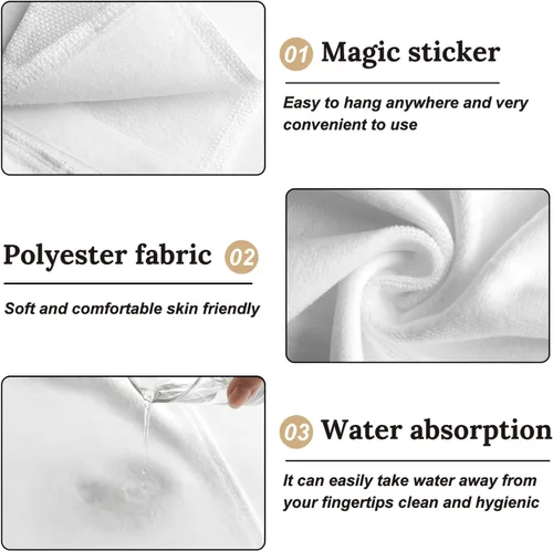 Vista 7 de Marble Navy Blue Mixed Hand Towels Set of 2, Absorbent Hanging Kitchen Towels Microfiber Fast Drying Dish Towel Wash Cloth for Home Decor