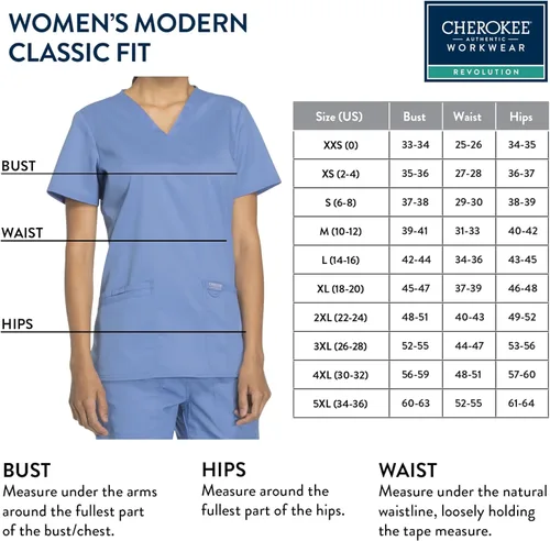Vista 3 de Workwear Revolution Mujeres Scrubs Top V-cuello WW620