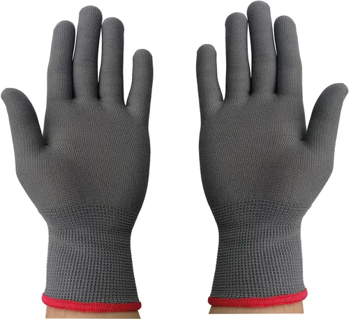 Guantes de vinilo para envolver, guantes profesionales antiestáticos de aplicación, trabajo sin polvo, construcción de PC (gris, 2 pares)