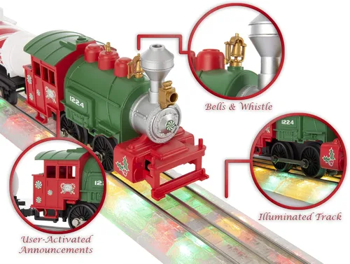 Vista 4 de Lionel Junction North Pole Central Electric O Gauge Bluetooth Model Train Set with Remote and Lighted FasTrack
