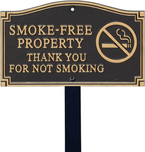 Vista 11 de SmartSign 5.75 x 9.5 pulgadas “No Trespassing - This Property Has Video Surveillance” Placa de declaración GardenBoss con palo para césped de 18