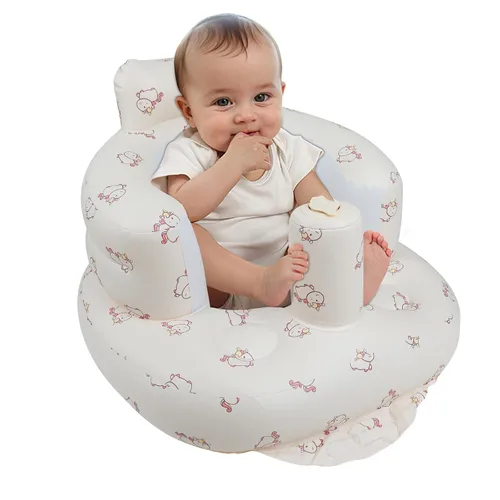 Vista 12 de EKEPE Asiento inflable para bebé para bebés de 3 meses en adelante, asientos de piso para bebé para sentarse, asientos para bebé para infantes