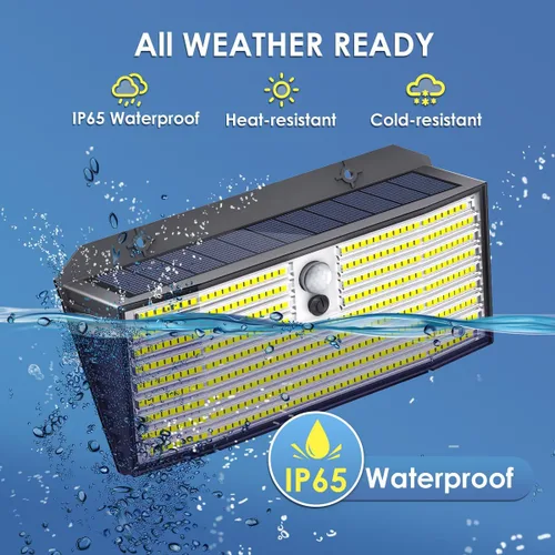 Vista 4 de Luces solares al aire libre mejoradas, 2 paquetes de 418 luces LED con sensor de movimiento, 3 modos de luz de seguridad, luz de pared solar