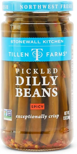 Tillen Farms Frijoles Dilly en escabeche picantes y picantes, 12 onzas (paquete de 6)