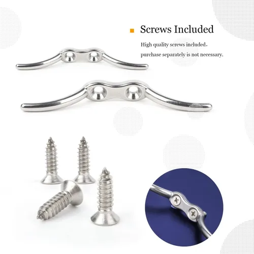 Vista 5 de AMYSPORTS Marine Hardware Cuerda Cleat Steel Heavy Duty Rope Cleat Marine Stainless Deck Boat Cleat Amarre