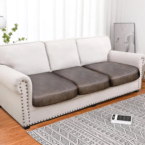 Vista 108 de Fundas de cojín tipo cuero para sofá, juego de fundas protectoras de muebles para sillón seccional, sofá biplaza de tela de elastano elástica