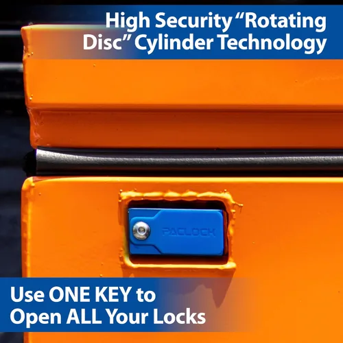 Vista 2 de PACLOCK Cerradura universal para caja de trabajo de la serie 10, disco giratorio de alta seguridad, asignación de llaves controlada por