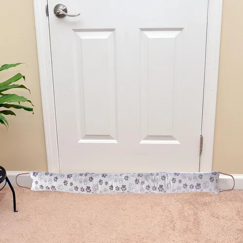 Vista 3 de Roe & Moe Tope de tiro con estampado de patas para puerta, parte inferior de la puerta, bloqueador de aire frío/caliente, reductor de ruido