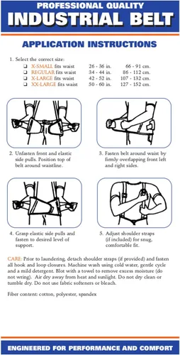 Vista 6 de CHAMPION Soporte abdominal industrial para la espalda, negro, talla XS