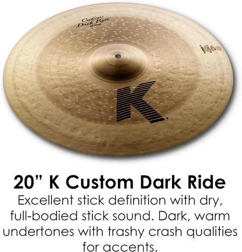 Vista 6 de Avedis Zildjian Company K Custom Dark - Paquete de platillos (4 piezas)