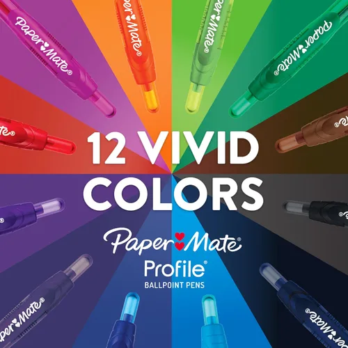 Vista 6 de Bolígrafo Paper Mate Profile retráctil, punta redonda, 0.05 pulgadas
