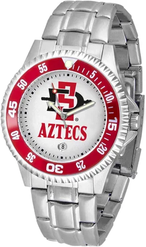 Vista 30 de SunTime Reloj de cuarzo de 1.575 in para hombre, correa de acero inoxidable de 0.787 in, esfera Gameday