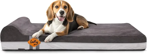 Vista 11 de Laifug Cama ortopédica de espuma viscoelástica para perros con forro duradero a prueba de agua y funda extraíble lavable (grande