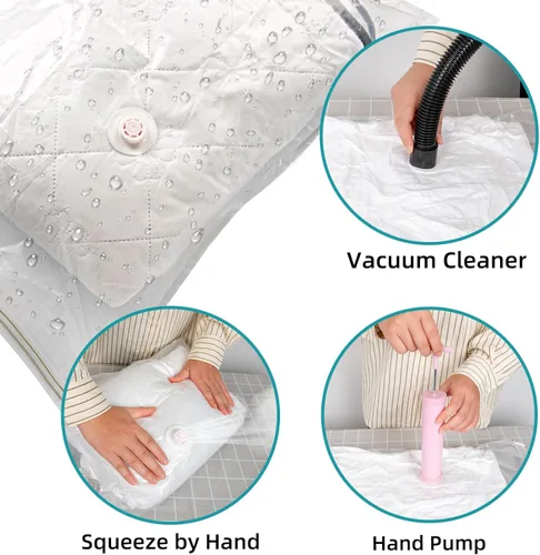 Vista 9 de Bolsas de almacenamiento al vacío para mudanzas, bolsas de sellado al vacío para espuma viscoelástica, látex, ropa y ropa de cama, bolsas