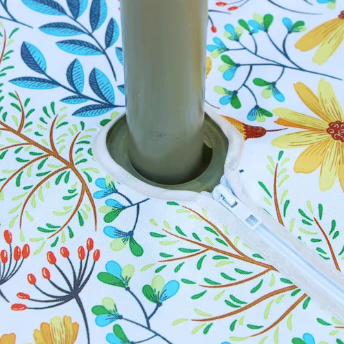 Vista 3 de EHouseHome Mantel redondo de 60 pulgadas para exteriores e interiores con agujero para sombrilla y cremallera, paños de patio impermeables