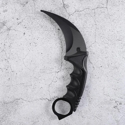 Vista 4 de Karambit - Cuchillo táctico de hoja fija, 2 piezas de acero inoxidable para exteriores, cuchillo de caza con funda y cable, adecuado