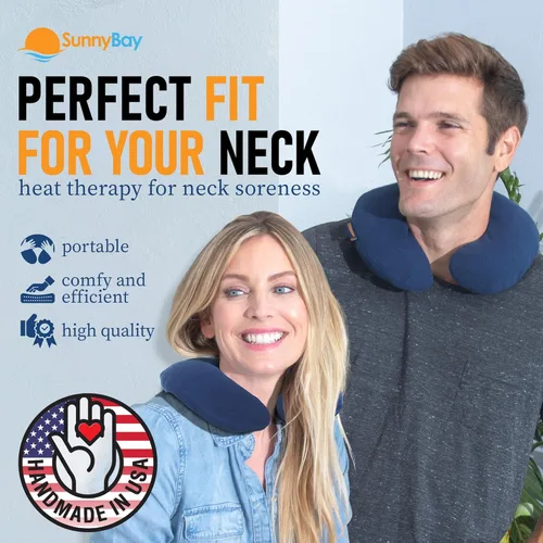 Vista 4 de SunnyBay Almohadilla térmica para microondas, almohada cervical calentada para microondas para terapia húmeda y caliente, envoltura térmica