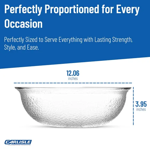Vista 5 de Carlisle FoodService Products SB7207 - Tazón redondo para servir frutas sin BPA, 4 cuartos de galón, transparente (paquete de 4)