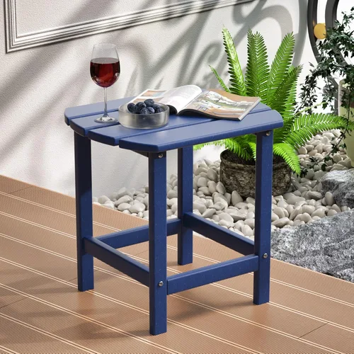 Vista 23 de TORVA Mesa auxiliar para exteriores, 17 x 18 x 18 pulgadas, mesa de centro de jardín para patio, reciclable y resistente a la intemperie, con Negro