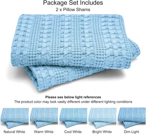 Vista 51 de PHF - Fundas de almohada 100% algodón con tejido gofre europeo, 26 x 26 pulgadas, 2 unidades para decoración elegante del hogar, para cama, sin