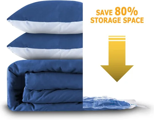 Vista 6 de Bolsas de almacenamiento al vacío, pequeñas bolsas selladoras que ahorran espacio, bolsas de compresión herméticas para ropa, almohadas, edredones