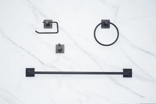 Vista 4 de SENTO VINTO - Juego de accesorios de baño, juego de accesorios de baño de metal resistente para montaje en pared, incluye gancho para bata, soporte
