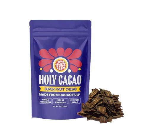Vista 3 de Holy Cacao Masticables de frutas de cacao deshidratadas – Bocadillo orgánico de superfrutas recicladas, sin azúcar añadido, vegano y sin gluten