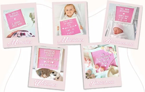 Vista 56 de Letrero de fieltro morado para el regreso a clases con marco blanco de madera rústica, letrero de tablero de letras de granja con soporte, mensaje