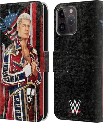 Vista 18 de Head Case Designs Officially Licensed WWE American Nightmare Flag Cody Rhodes Leather Wallet Case Compatible with Apple iPhone 7 Plus/iPhone 8 Plus