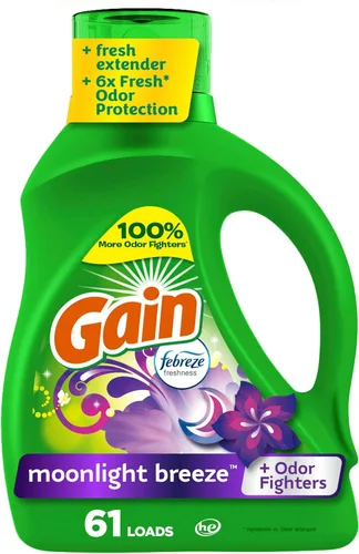 Vista 16 de Gain Detergente líquido para ropa con defensa del olor, aroma Moonlight Breeze, detergente líquido y jabón para lavadoras HE, 60 onzas líquidas