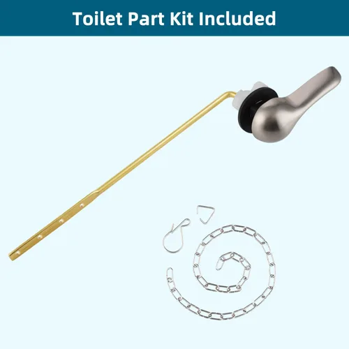 Vista 5 de Hygie Rinse Kit de repuesto de mango de inodoro de metal, ajuste frontal universal, palanca de inodoro compatible con estándar americano/Glacier