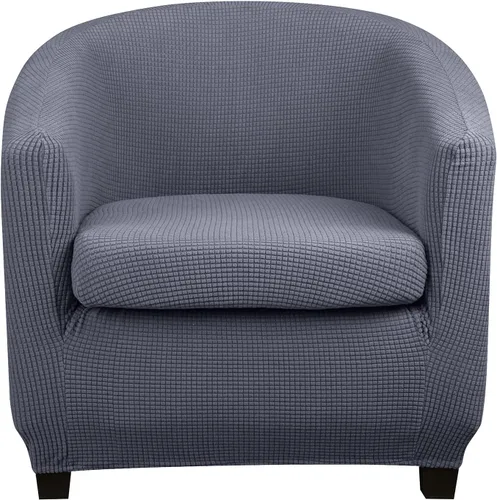Vista 14 de Funda para silla de club con funda de cojín de asiento, fundas redondas para silla de bañera, funda protectora para sillón de barril, protector