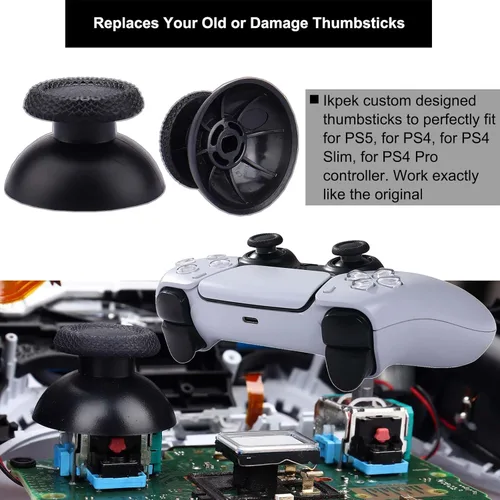 Vista 5 de IKPEK 6 Pack Analog 3D Joysticks Replacement for PS5 Controller, Joysticks Part with Repair Screwdriver Kit for Playstation 5 DualSense Controller