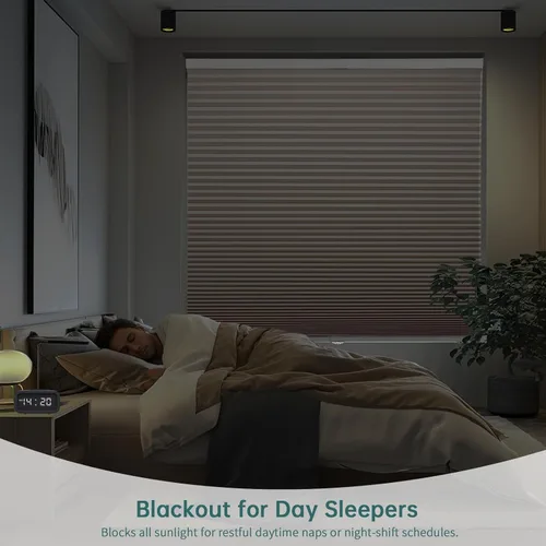 Vista 2 de Changshade Persianas Celulares Opacas sin Cordón, Persianas de Arriba hacia Abajo y de Abajo hacia Arriba para Ventanas, Persianas de Ventana