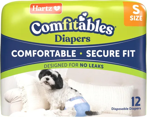 Vista 18 de Hartz Comfitables - Pañales desechables para perros, talla XXS, 42 unidades, ajuste cómodo y seguro, fácil de poner, pañal súper absorbente