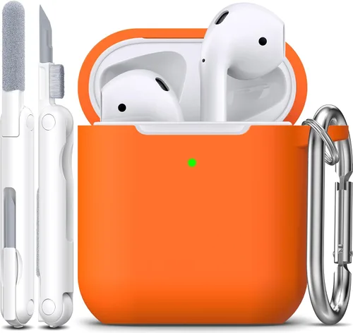 Vista 73 de Funda para AirPods con llavero, protección completa, de silicona, accesorios para AirPods, funda para chicas con estuche de carga inalámbrico