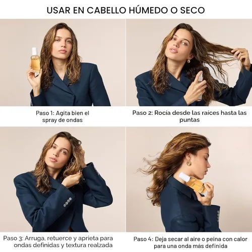 Vista 6 de OUAI Spray de Ondas Tamaño de Viaje - Spray de Textura para Cabello con Aceite de Coco y Proteína de Arroz - Añade Textura, Volumen y Brillo