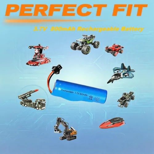 Vista 4 de Batería recargable de iones de litio de 3.7V 800mAh para coches RC, barcos, camiones, juguetes de control remoto