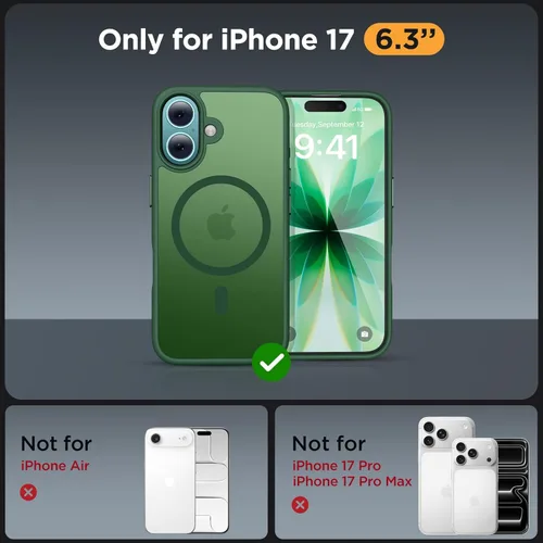 Vista 554 de Miracase - Funda magnética para iPhone 13 de 6.1 pulgadas (compatible con MagSafe) (con 2 protectores de pantalla), protección de grado militar