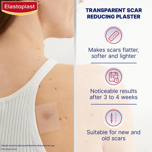 Vista 3 de Elastoplast Yesos reductores de cicatrices (21 piezas), tratamiento rápido y cómodo para cubrir cicatrices, hojas de cicatrices para reducir