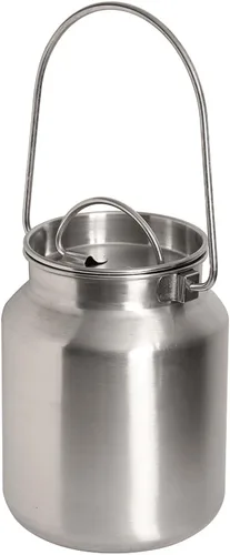 Vista 2 de Lindy's Jarra de leche sin costuras de acero inoxidable de 1 galón, lata de leche, cubo de leche, recipiente de almacenamiento de líquido antifugas